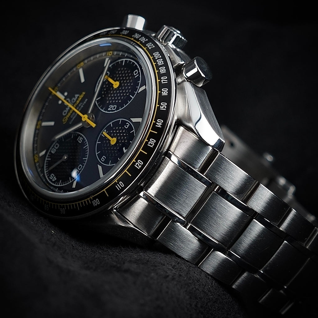 OMEGA Speedmaster Racing 326.30.40.50.06.001 - 40mm Gray Yellow Chrono, Full Set