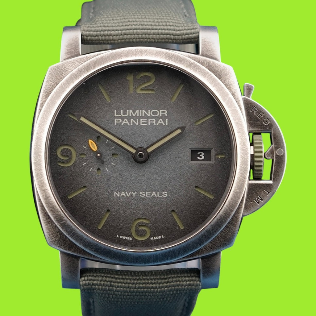 Panerai Luminor Marina Navy SEALS 44mm, PAM01412, Full Set, 4 Straps & 2 Buckles