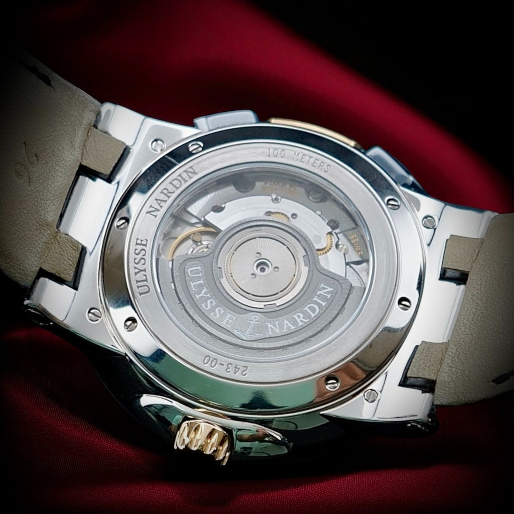 Ulysse Nardin 243-00/42 Executive Dual Time Stainless Steel / Blue Ceramic Bezel