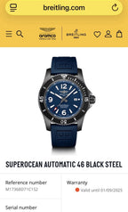 Breitling Superocean 46mm Blacksteel - M17368 - Mint Condition - Full Set