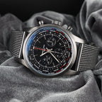 Breitling Transocean Unitime Pilot Blacksteel 46mm World Time - LIMITED to 1000