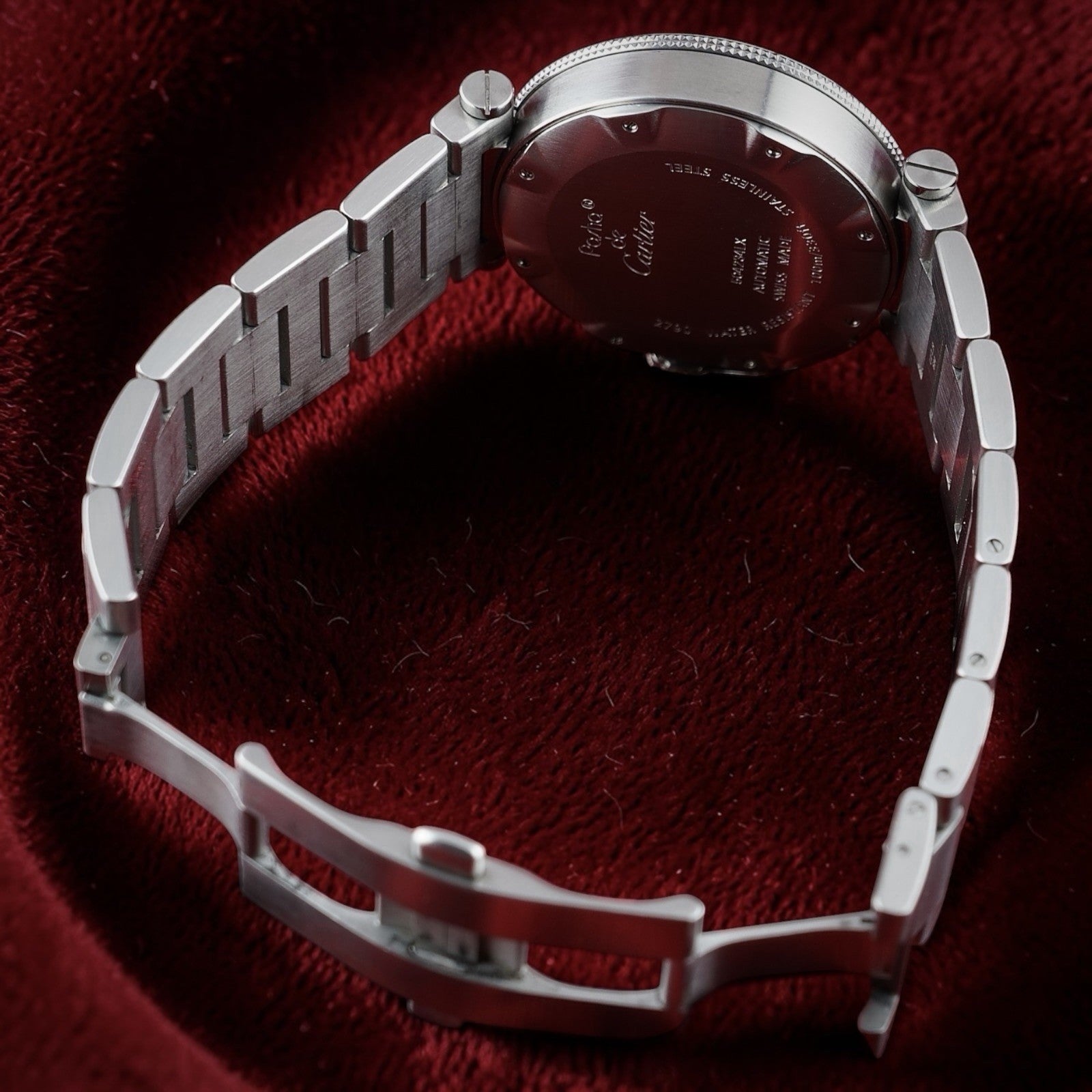Cartier Pasha 40mm Automatic 2790 White Dial Steel Date Men’s Watch Box Bracelet