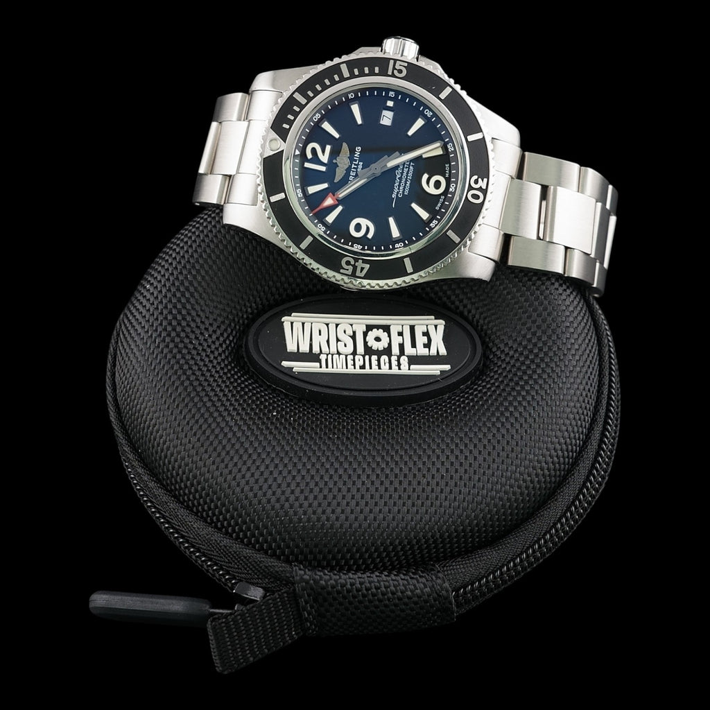 Breitling SuperOcean A17367 Automatic, 44mm, Black/Red Steel Braclet+Extra Strap