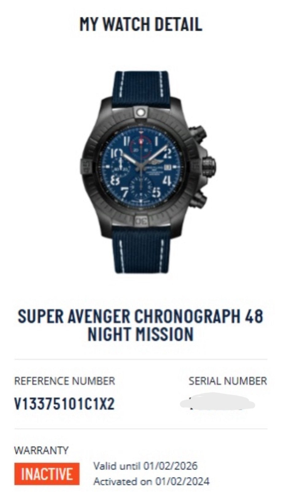 Breitling Super Avenger V13375 Night Mission Titanium 48mm Chrono MINT CONDITION