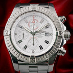 Breitling Super Avenger 48mm A13370 - White Dial Chronograph on Steel Bracelet
