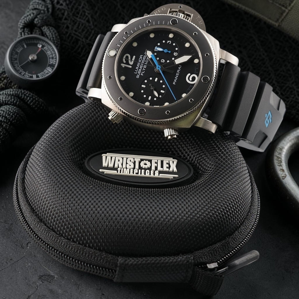 Panerai Luminor Submersible Flyback PAM00615 47mm Titanium Black Dial, 2 Straps