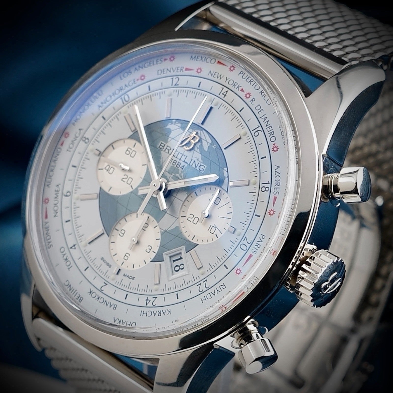 Breitling Transocean Unitime AB0510 –World Time Chrono AB0510,  Bracelet & Strap