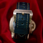Panerai Luminor Marina Rose Gold Blue Dial Mens Watch PAM01112 Box Card 2 Straps