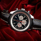 Breitling Chrono-Matic 49 Auto Chronograph Black/White Dial -FULL SET-  2 Straps