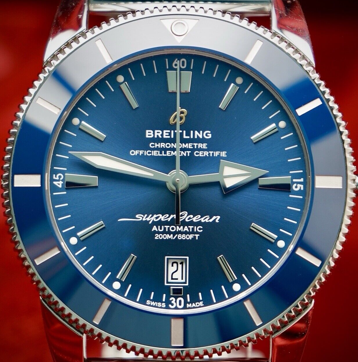 Breitling Superocean Heritage II Blue Dial 46mm Automatic AB2020 Steel Bracelet