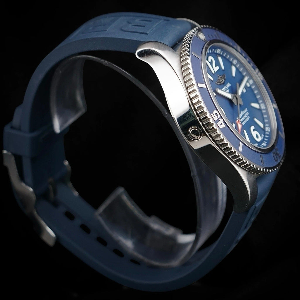 Breitling Superocean A17367 Blue Dial 44mm, Bracelet & OEM Extra Strap, Box Docs