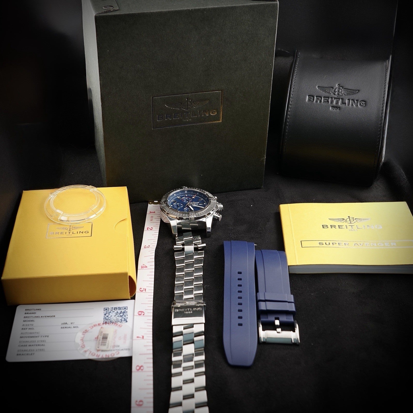 Breitling Super Avenger 48mm, A13370 -Steel Bracelet | Blue Dial | Extra Strap