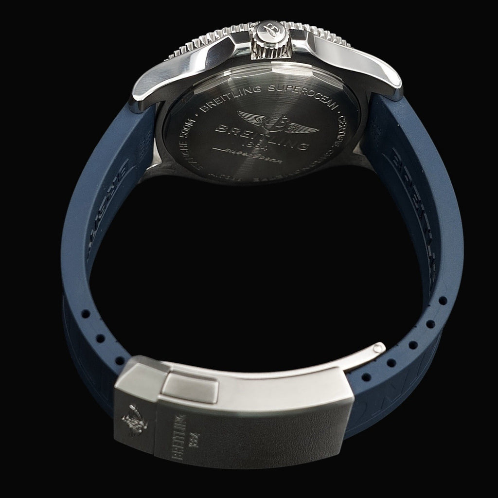 Breitling Superocean A17366 Diver Blue Dial 42mm Rubber Strap-Box & Digital Docs