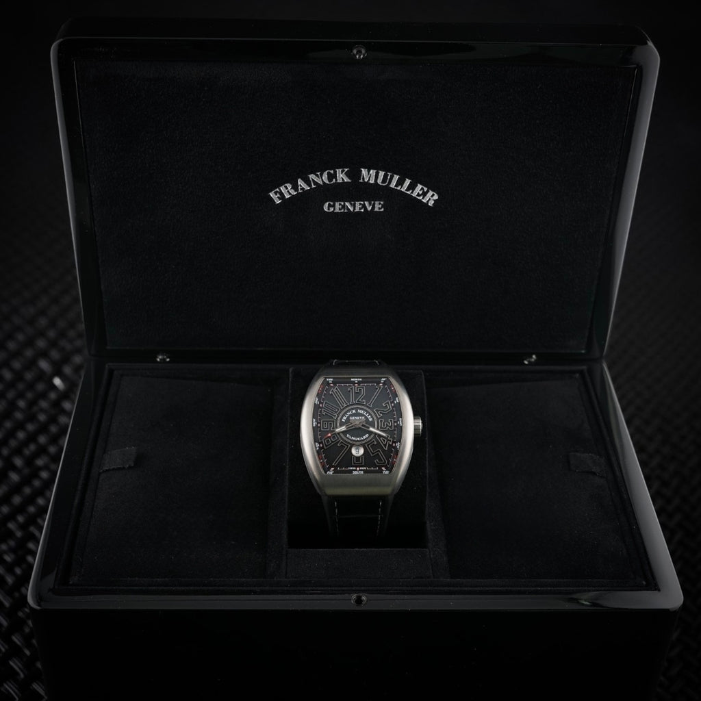 Franck Muller Vanguard V45 Titanium Black Dial Automatic Mens Watch Box Papers
