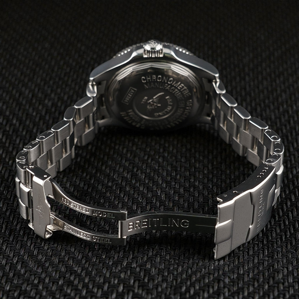 Breitling Superocean 42mm - Black Dial -Steel Bracelet & Extra Strap,  A17364
