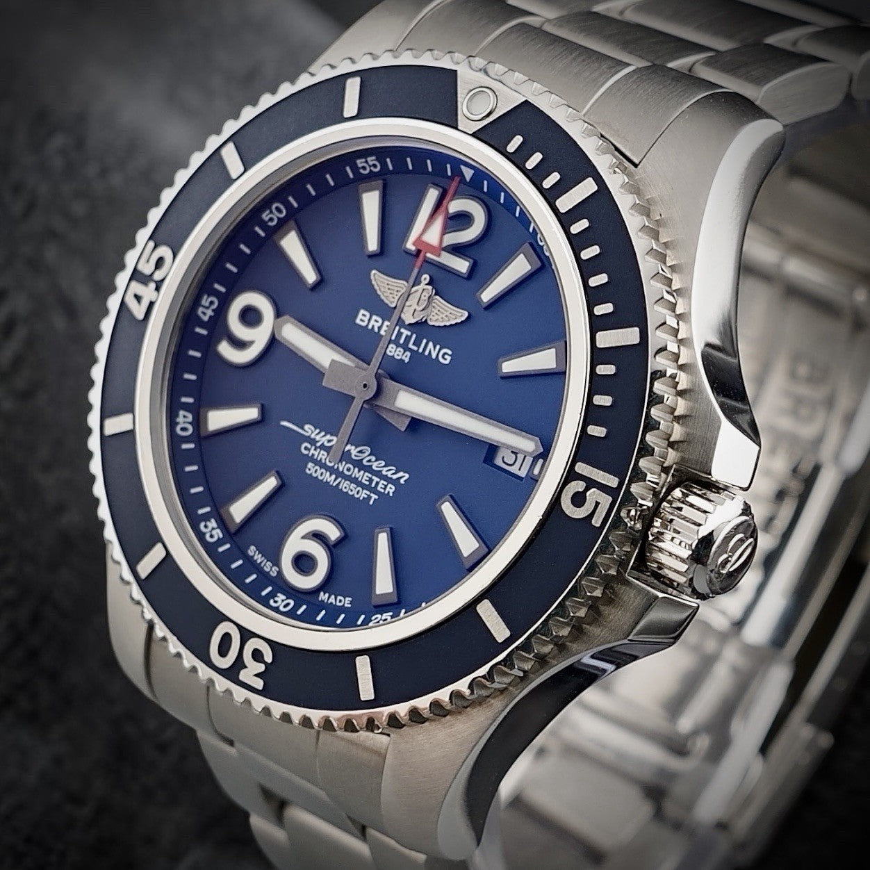 Breitling Superocean A17366 - Blue Dial, 42mm, Box, Digtal Docs, Steel Bracelet