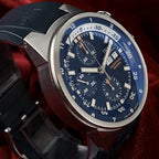 IWC Aquatimer Chronograph - 44mm Cousteau IW378201 - Blue Dial - Wood Inlay
