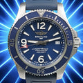 Breitling Superocean A17366 Diver Blue Dial 42mm Rubber Strap-Box & Digital Docs