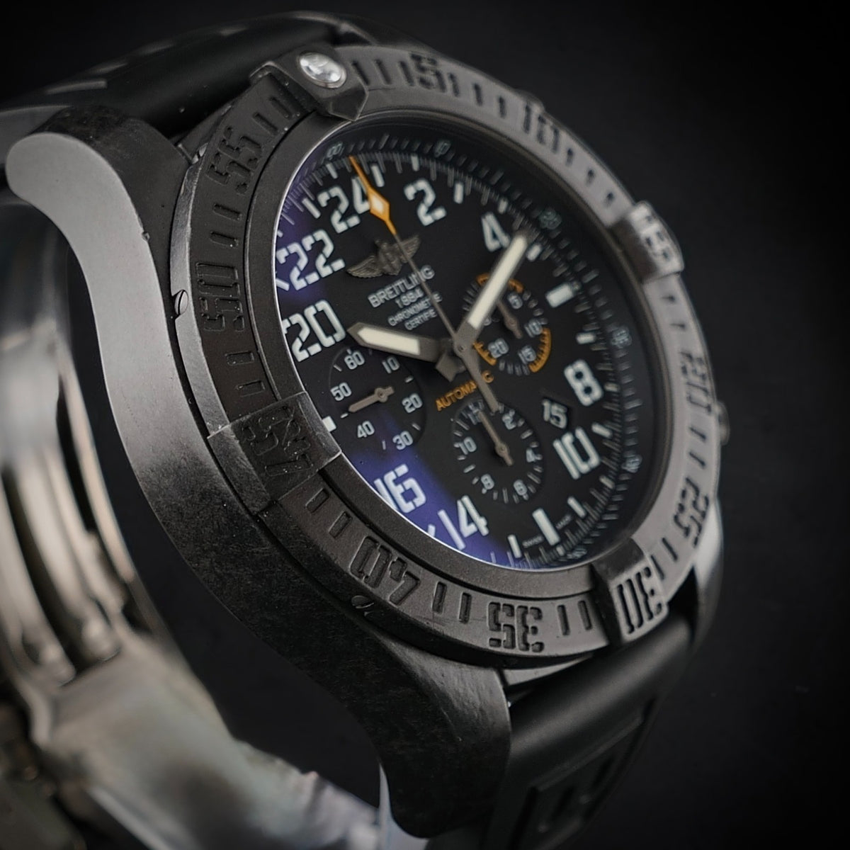 Breitling Avenger Hurricane 50mm Black 24H Dial Complete Set - Military XB1210