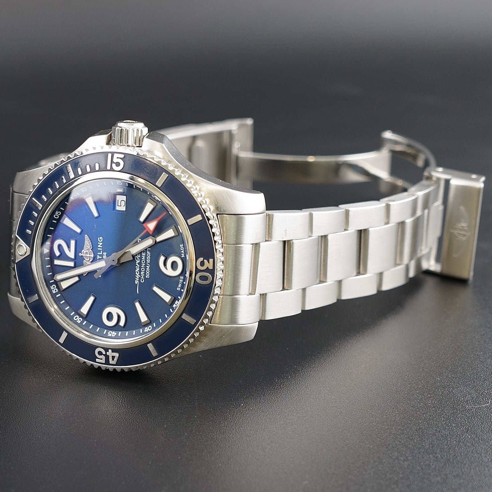 Breitling Superocean A17366 - Blue Dial, 42mm, Box, Digtal Docs, Steel Bracelet