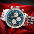 Breitling Navitimer B01 Chronograph AB0137 Blue 46m Bracelet FULL SET & WARRANTY