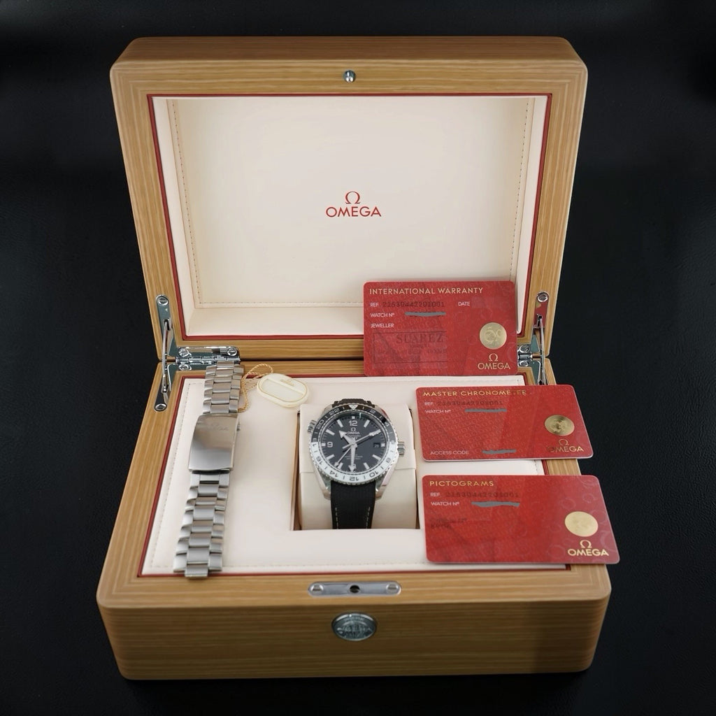 OMEGA Seamaster Planet Ocean GMT 43.5mm OREO Auto 600m Black Dial Full Set,Cards