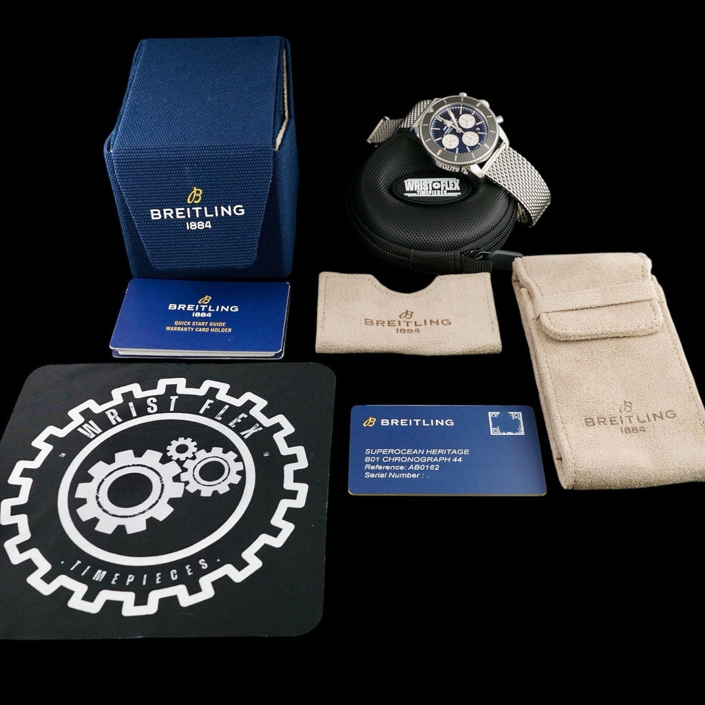 BREITLING SUPEROCEAN 44mm AB0162 - FULL SET & WARRANTY - Extra Strap & Buckle