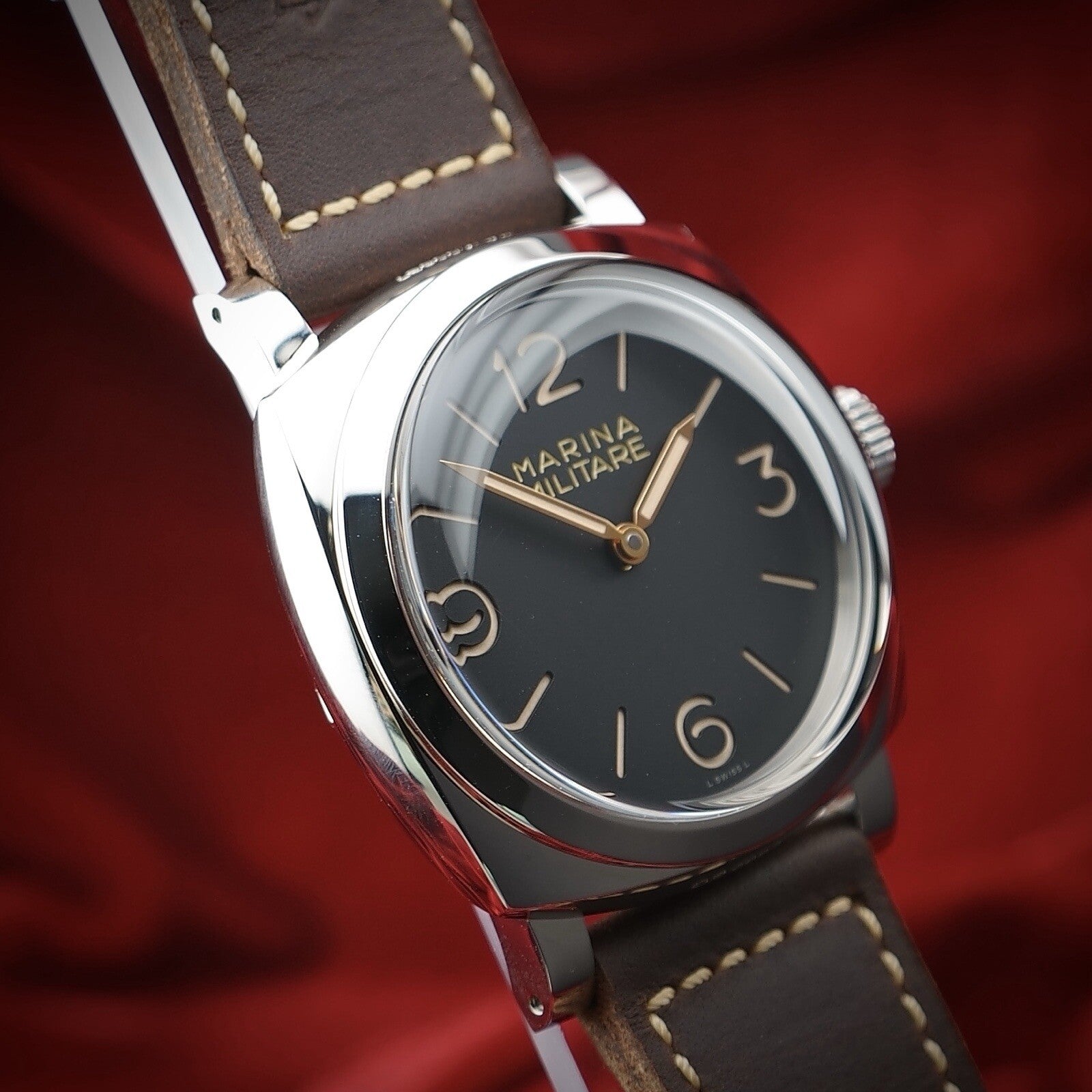 PANERAI 3 Days Marina Militaire Acciaio -47mm PAM00587 Rare Limited Edt Full Set