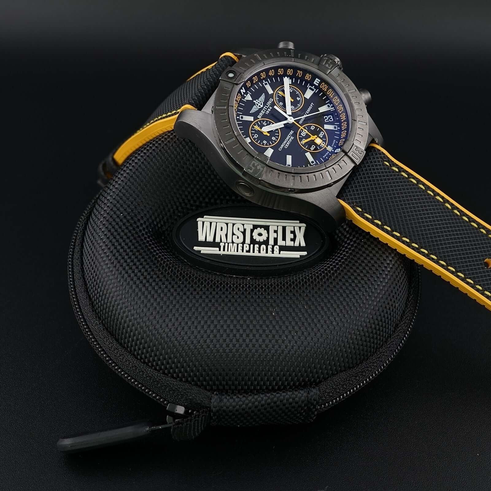 Breitling Avenger Seawolf Blacksteel Chron Limited Ed 1000 Pieces 45m 3 Straps