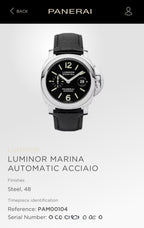Panerai Luminor Marina PAM00104 Black Dial 44mm FULL SET Triple Box 3 OEM Straps