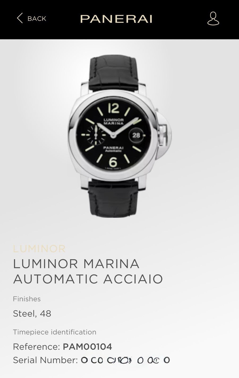 Panerai Luminor Marina PAM00104 Black Dial 44mm FULL SET Triple Box 3 OEM Straps