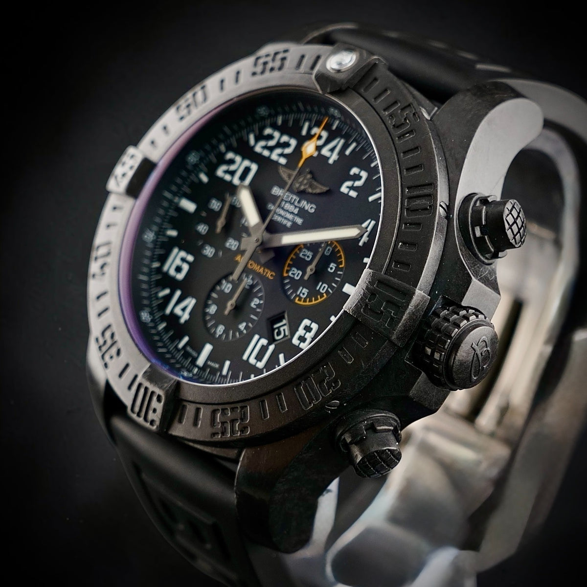 Breitling Avenger Hurricane 50mm Black 24H Dial Complete Set - Military XB1210