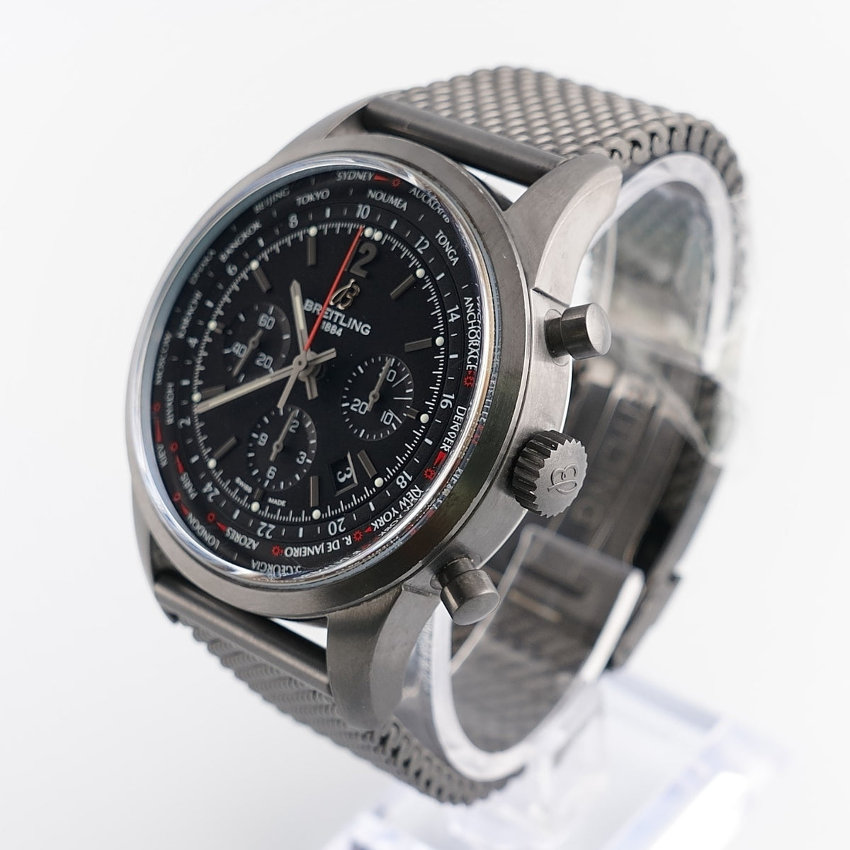 Breitling Transocean Unitime Pilot Blacksteel 46mm World Time - LIMITED to 1000