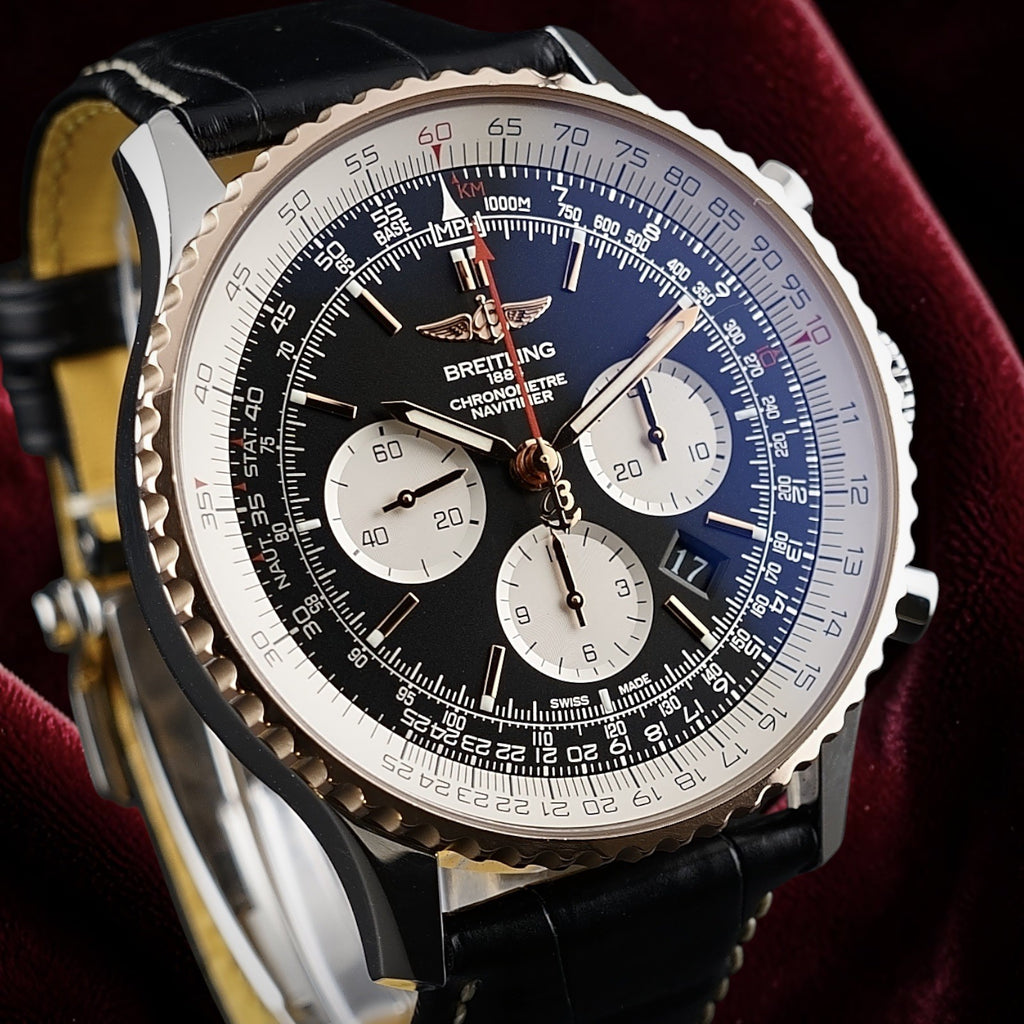 Breitling Navitimer B01 Chronograph 46mm UB0127 -Black/White 18k Rose Gold Bezel