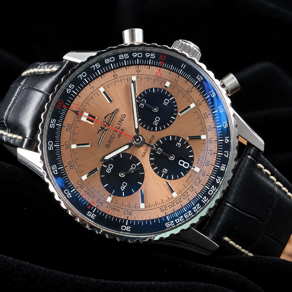 Breitling Navitimer B01 AB0138 43mm Copper/Black Dial, 3 Straps OEM 1YR Warranty
