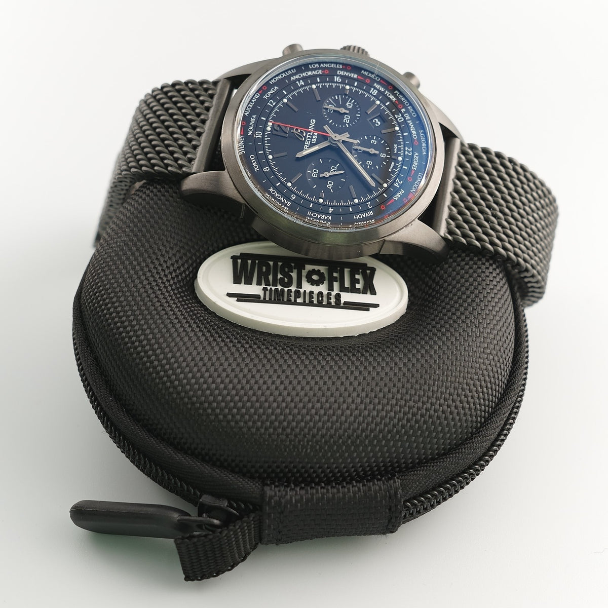 Breitling Transocean Unitime Pilot Blacksteel 46mm World Time - LIMITED to 1000