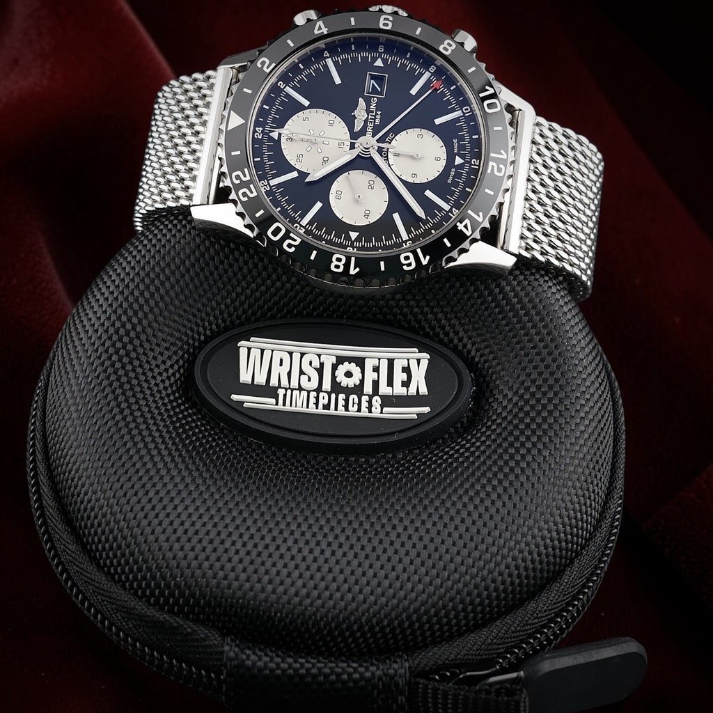 Breitling Chronoliner Y24310 GMT Chrono Reverse Panda Pilot Watch 46mm -Bracelet
