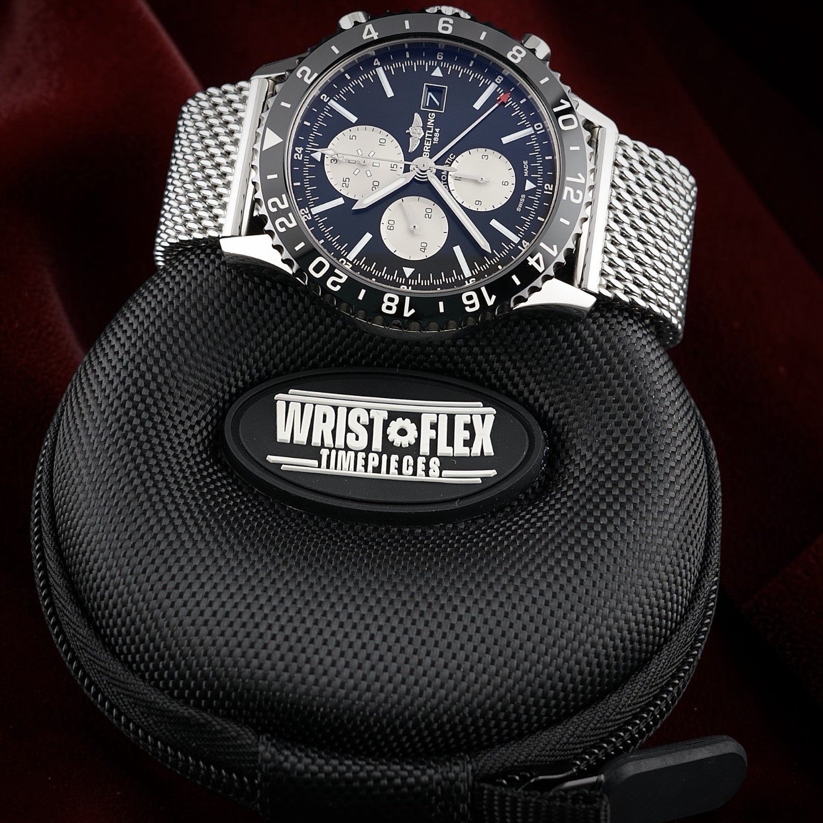 Breitling Chronoliner Y24310 GMT Chrono Reverse Panda Pilot Watch 46mm -Bracelet