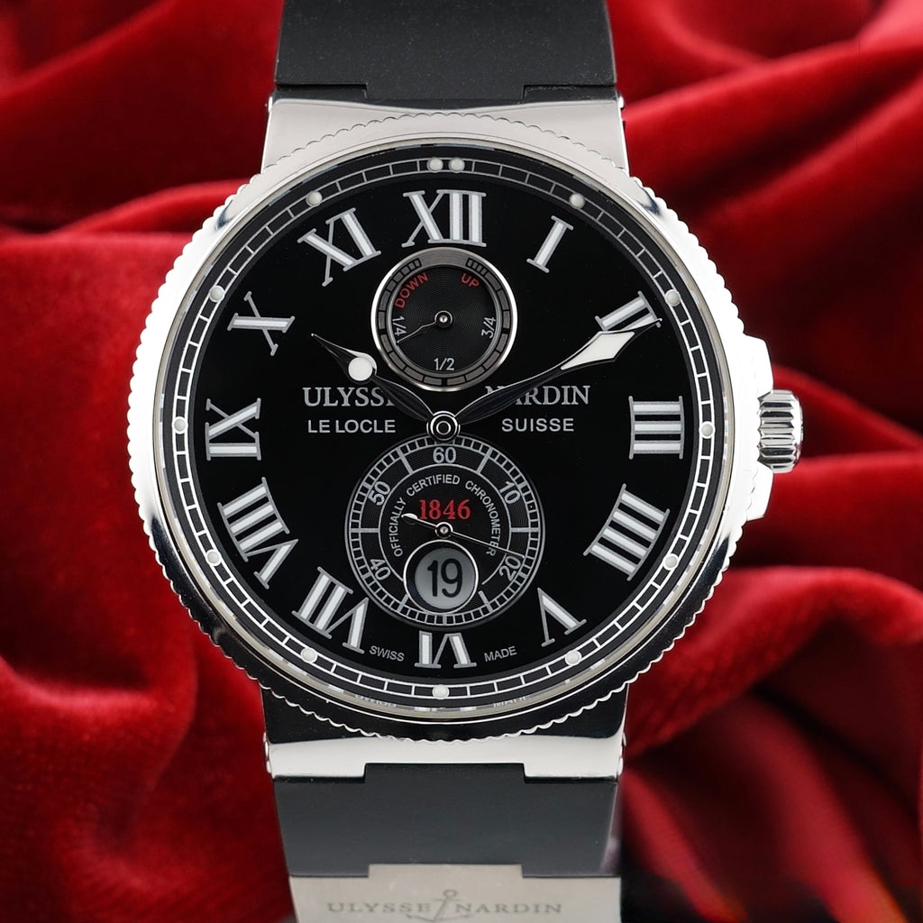 Ulysse Nardin Marine Maxi Chronometer Stainless Steel Black Dial 43mm 263-67