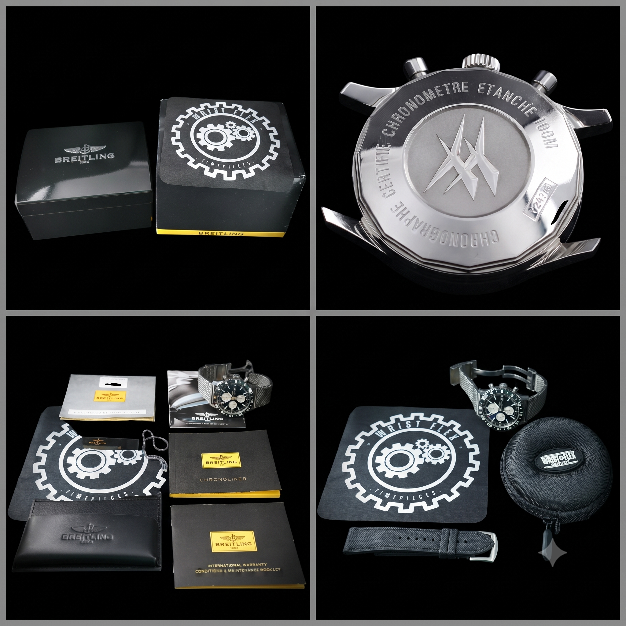 Breitling Chronoliner Y24310 GMT Chrono Reverse Panda Pilot Watch 46mm -Bracelet FULL SET