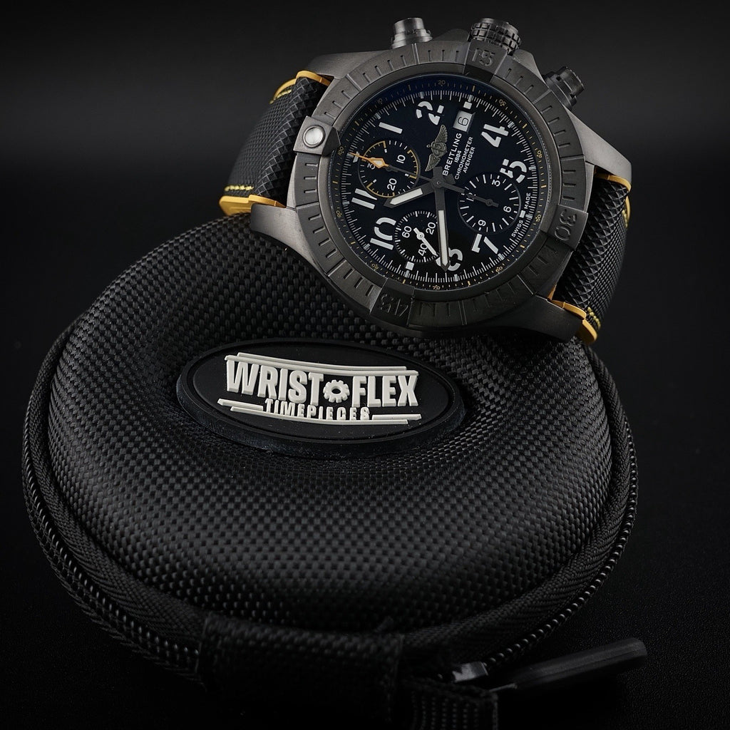 Breitling Avenger V13317 black dial titanium Night Mission automatic chronograph 45mm
