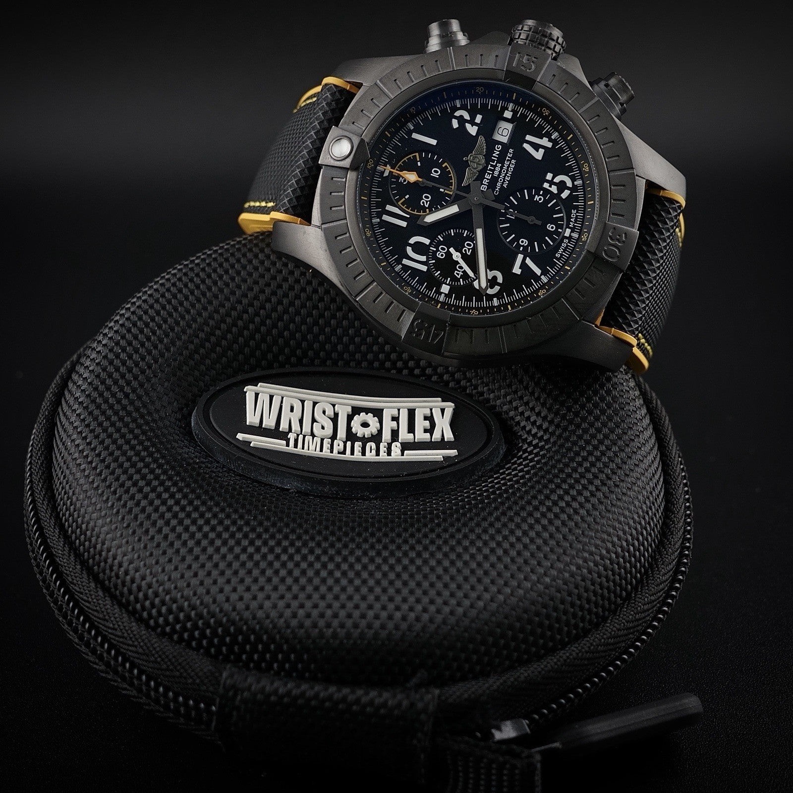 Breitling Avenger V13317 black dial titanium Night Mission automatic chronograph 45mm
