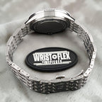 Wrist Flex Timepieces Breitling Navitimer 36 stainless steel watch case back and bracelet detail