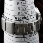 Wrist Flex Timepieces Breitling Superocean stainless steel watch bracelet on a sizing mandrel showing 7 inch fit