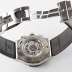 Wrist Flex Timepieces Hublot Classic Fusion Aerofusion titanium watch case back showing movement and deployant clasp